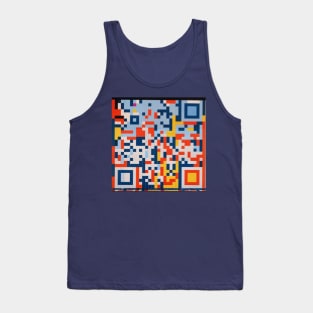 RickRoll QR Code Abstract Painting Tank Top